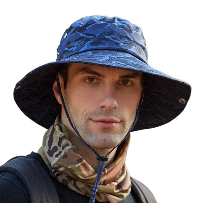 Blauwe Camo Bucket Hat