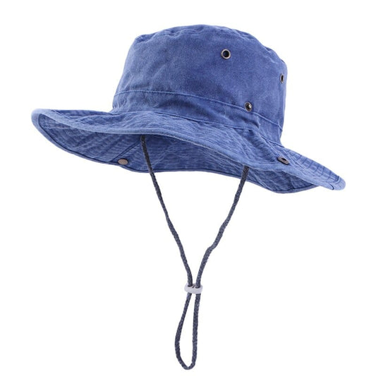 Blauwe Denim Bucket Hat Met Touwtje