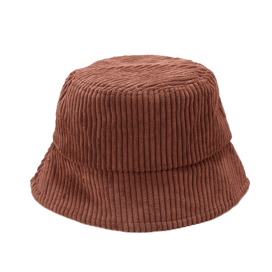Bruine Corduroy Bucket Hat