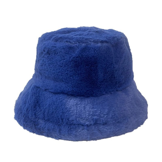 Donkerblauwe Fluffy Bucket Hat