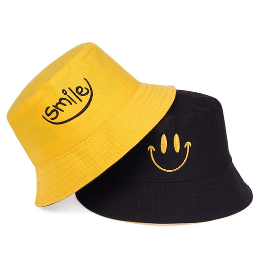 Gele Smiley Reversible Bucket Hat