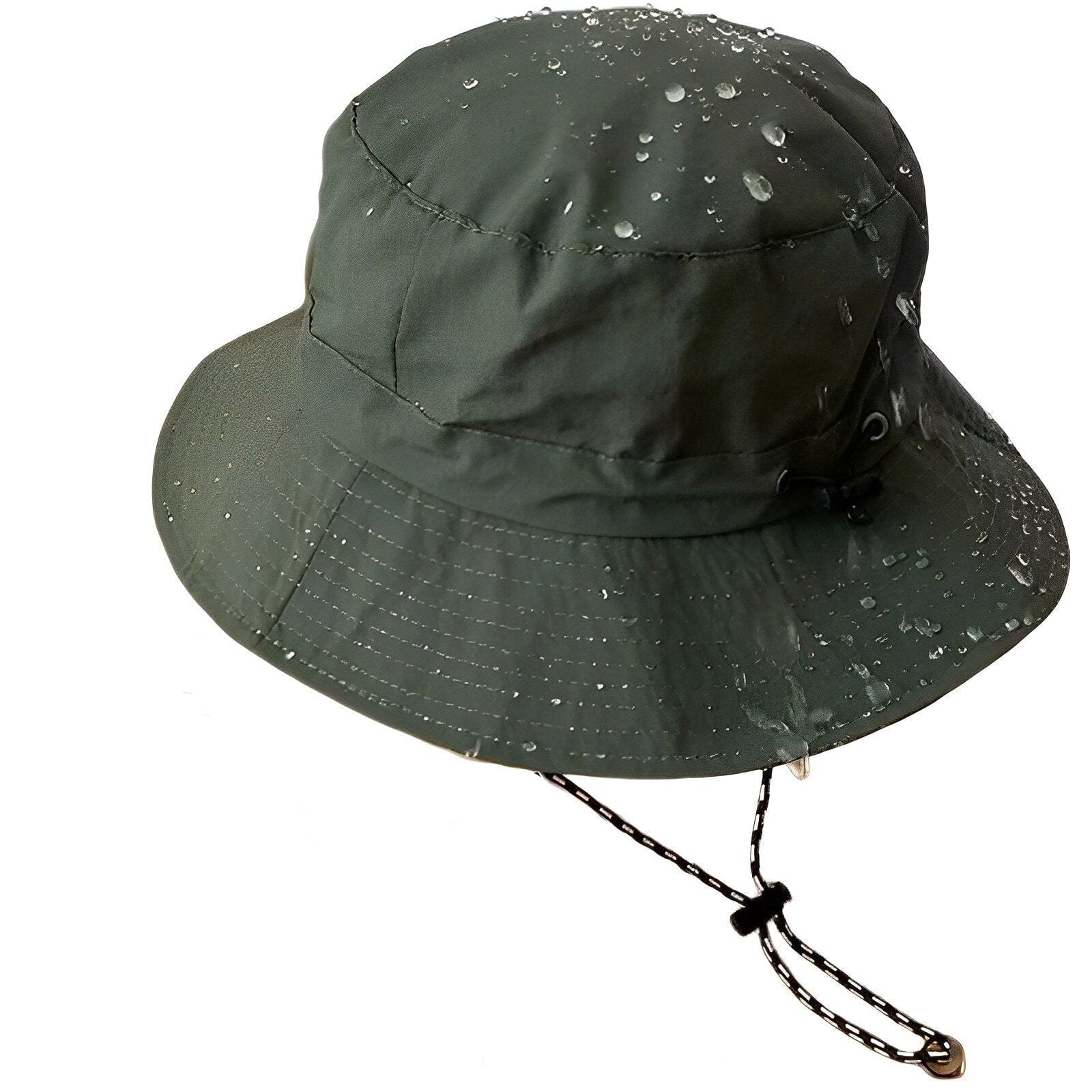 Waterproof Donkergroene Bucket Hat met Touwtje