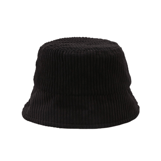 Zwarte Corduroy Bucket Hat