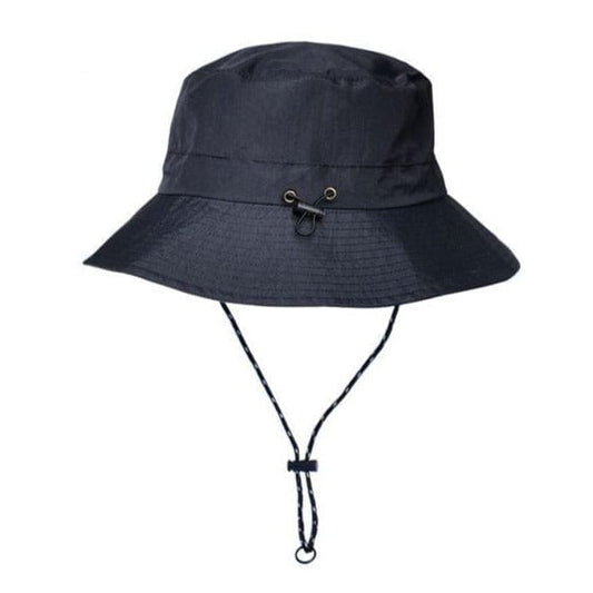 Zwarte Opvouwbare Bucket Hat met Touwtje
