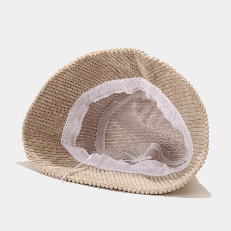 Beige Corduroy Bucket Hat