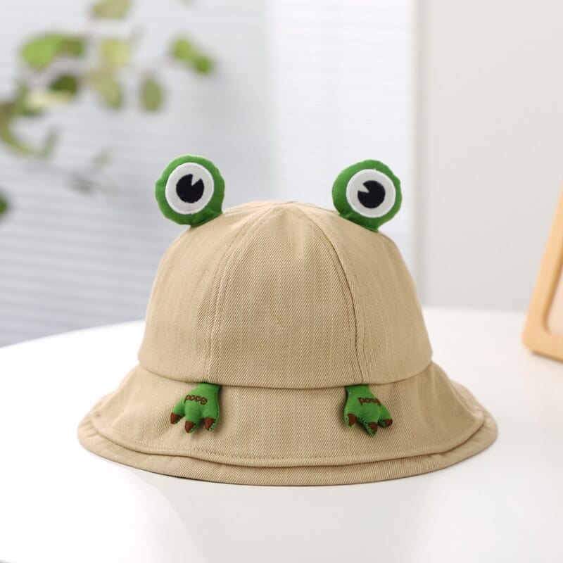 Beige Kikker Bucket Hat