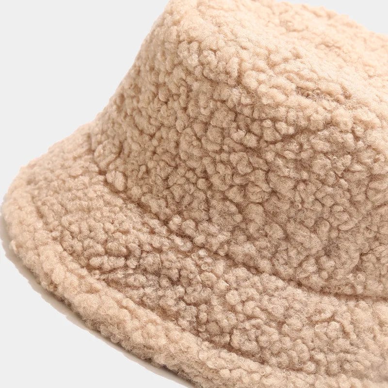 Beige Teddy Bucket Hat