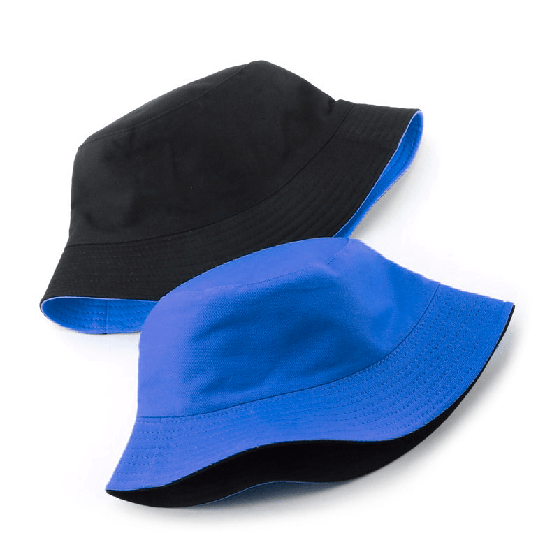 Blauwe Reversible Bucket Hat