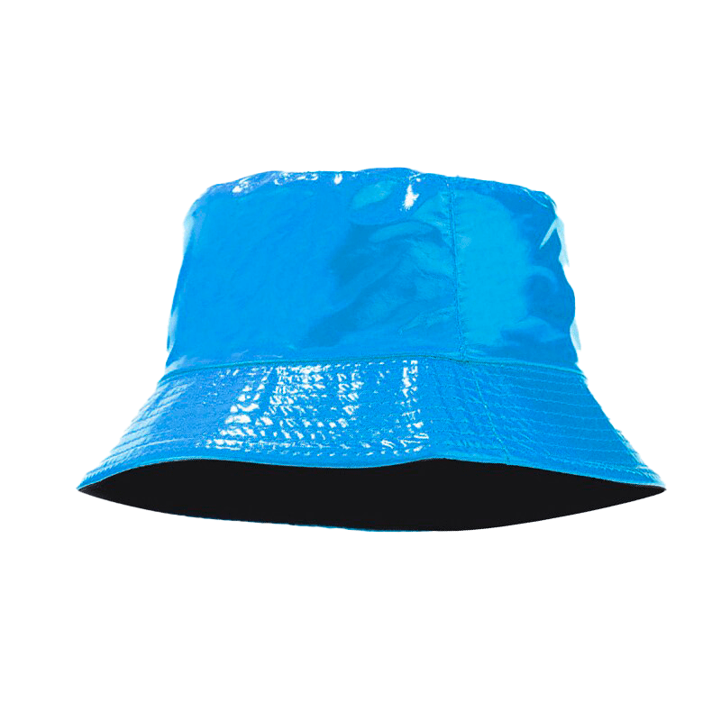 Blauwe Vinyl Bucket Hat