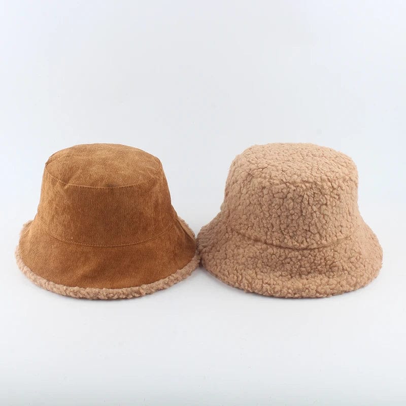 Bruine Bucket Hat Wol