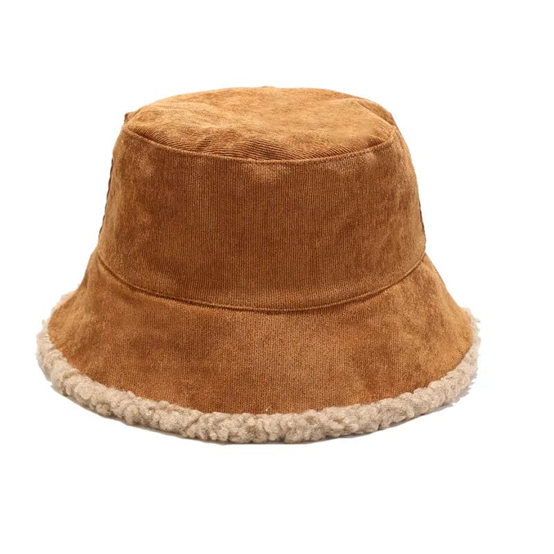 Bruine Bucket Hat Wol