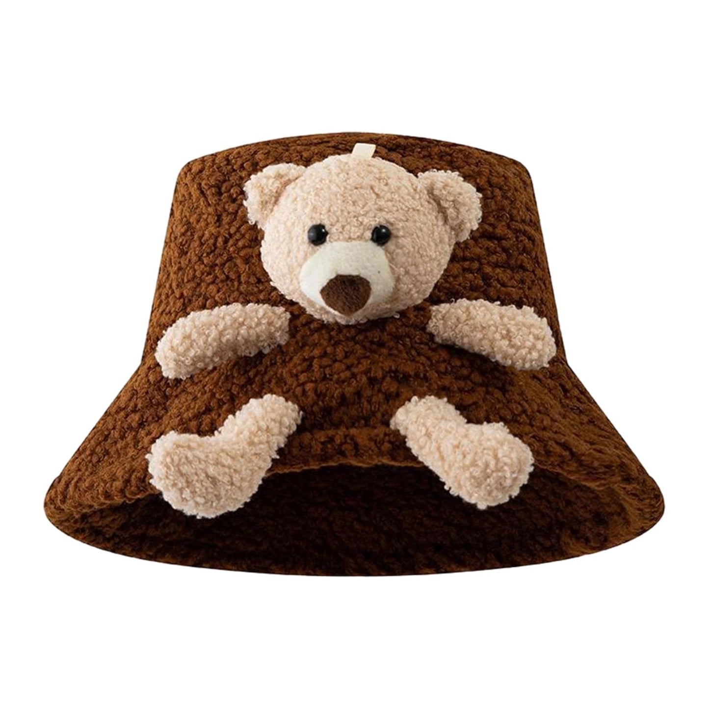 Bruine Teddy Bucket Hat met Teddybeer