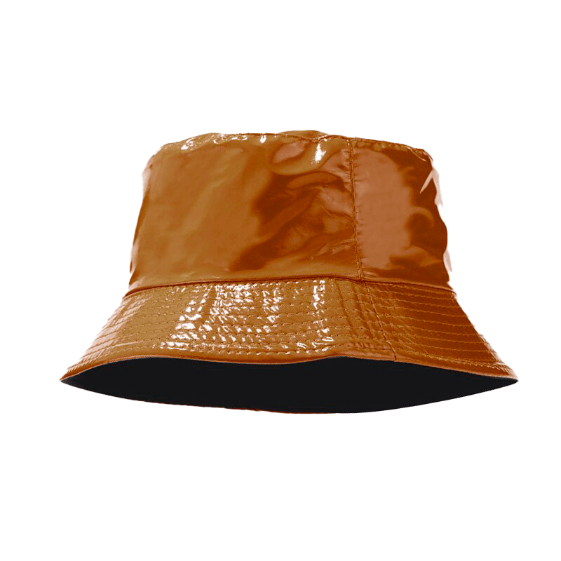 Bruine Vinyl Bucket Hat