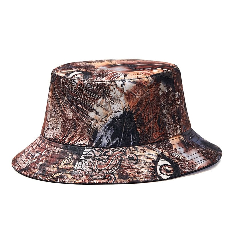 Bucket Hat met Bruine Graffitiprint