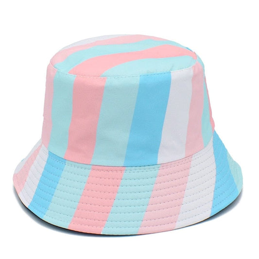 Bucket Hat met Pastelkleurige Strepen