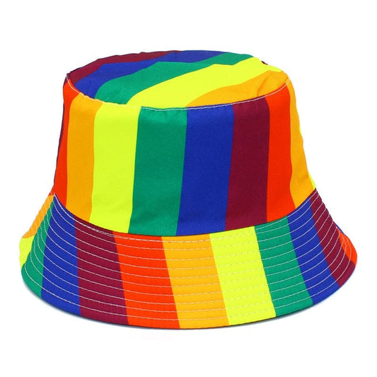 Bucket Hat met Regenboogstrepen