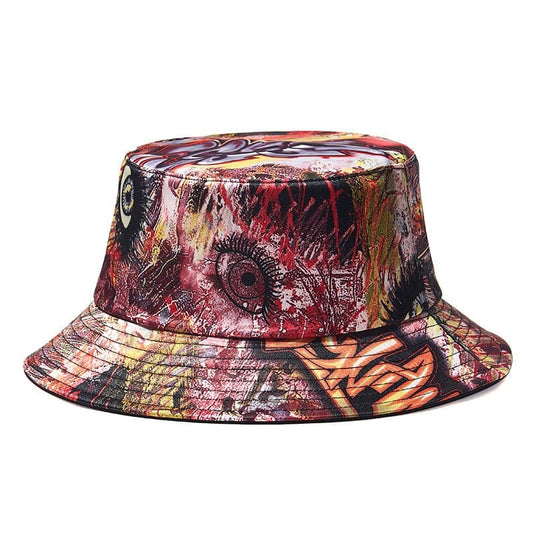 Bucket Hat met Roze Graffitiprint