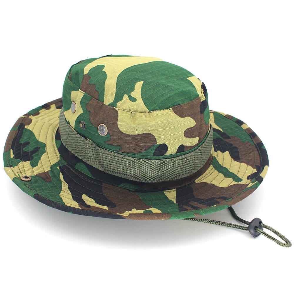 Camo Bucket Hat met Touwtje