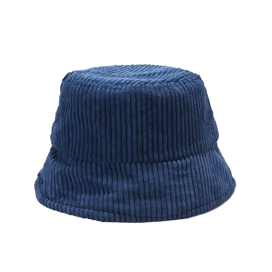 Donkerblauwe Corduroy Bucket Hat