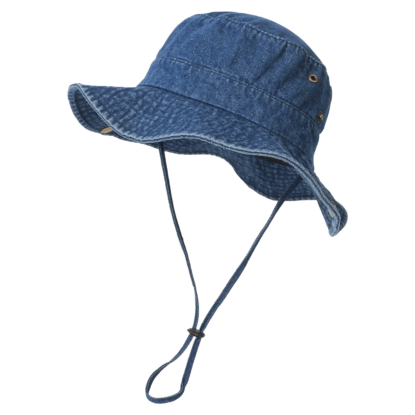 Donkerblauwe Denim Bucket Hat met Touwtje