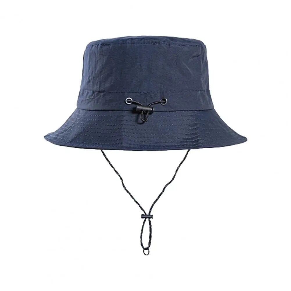 Donkerblauwe Opvouwbare Bucket Hat met Touwtje