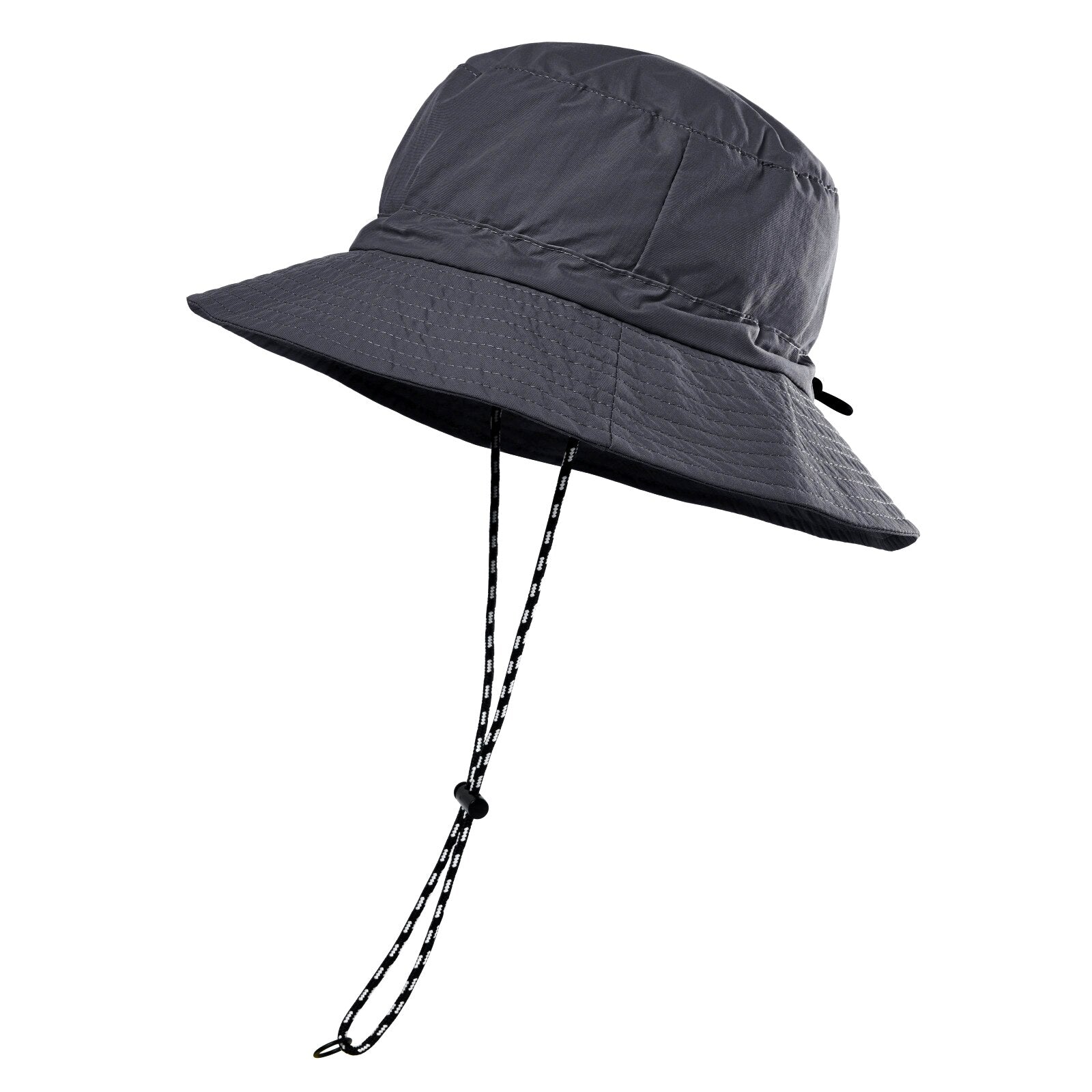 Donkergrijze Bucket Hat met Touwtje