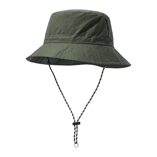 Donkergroene Opvouwbare Bucket Hat met Touwtje