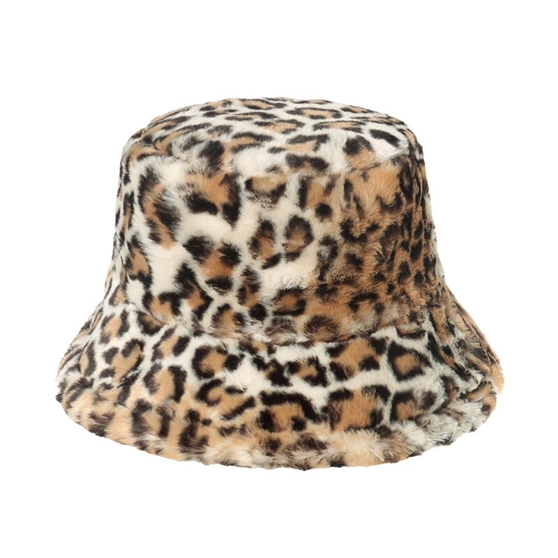 Fluffy Bucket Hat met Panterprint