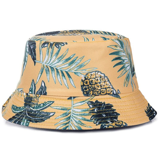 Gele Bucket Hat met Ananasprint