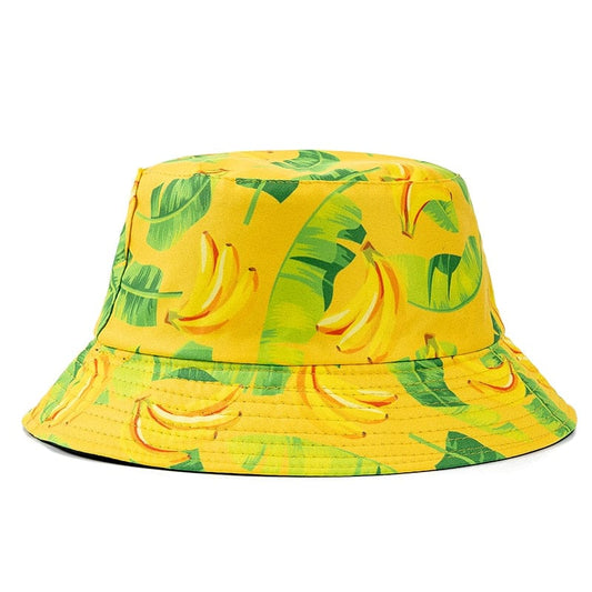 Gele Bucket Hat met Bananenprint