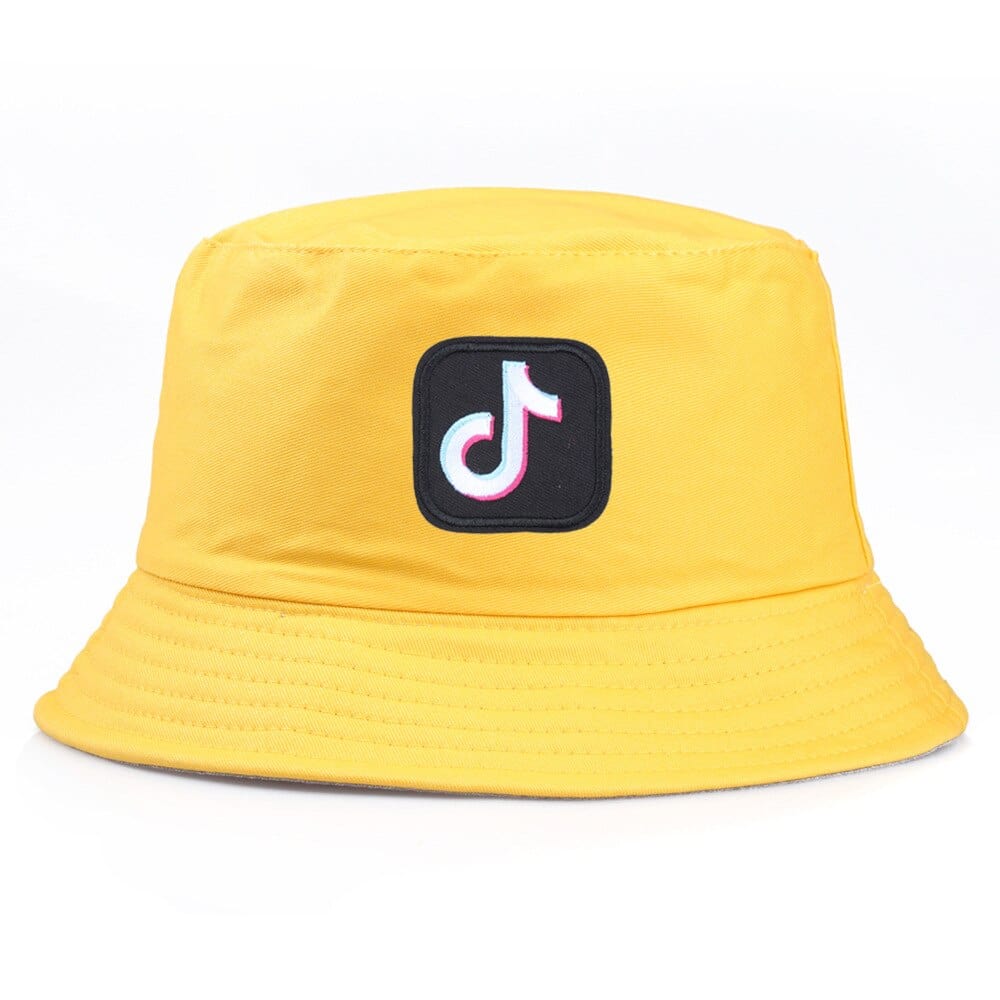 Gele Bucket Hat met TikTok-Logo