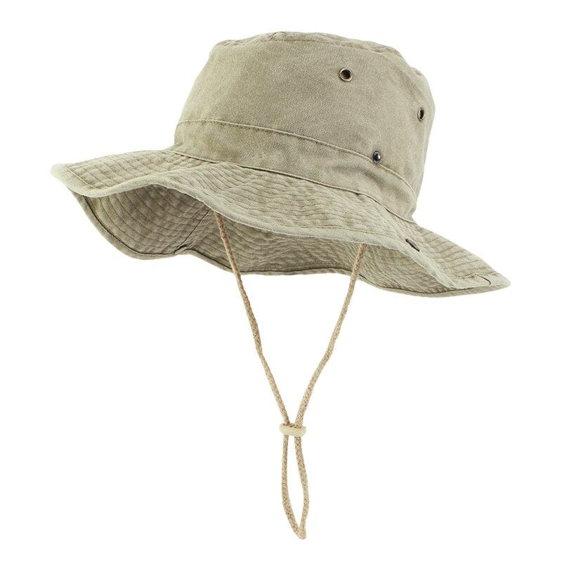 Gele Denim Bucket Hat Met Touwtje