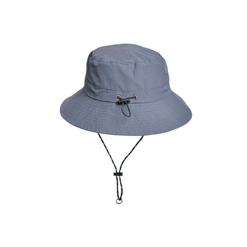 Grijze Opvouwbare Bucket Hat met Touwtje