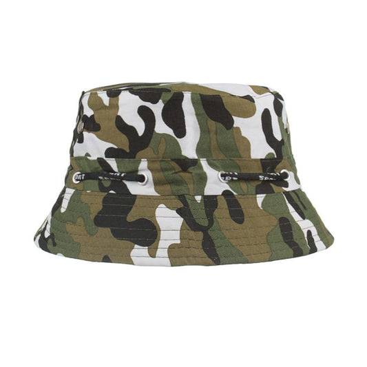 Groen en Witte Camo Bucket Hat