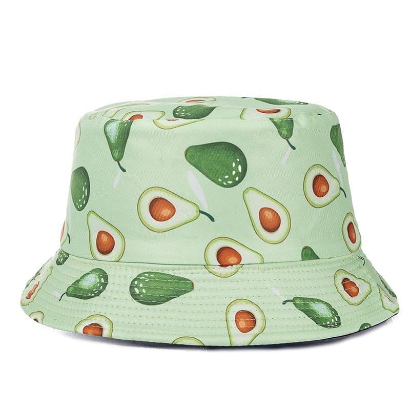 Lichtgroene Bucket Hat met Avocadoprint