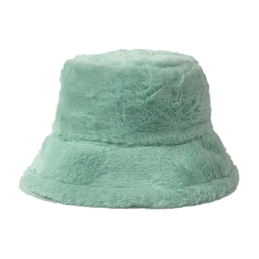 Lichtgroene Fluffy Bucket Hat