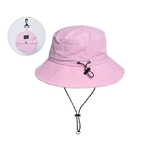 Lichtroze Opvouwbare Bucket Hat met Touwtje