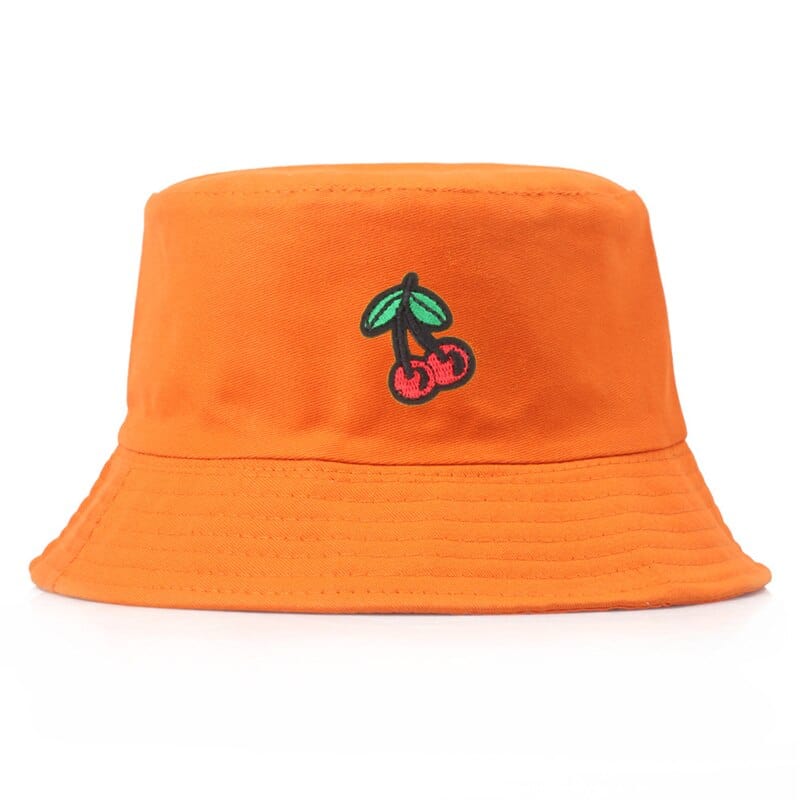 Oranje Bucket Hat met Kersen