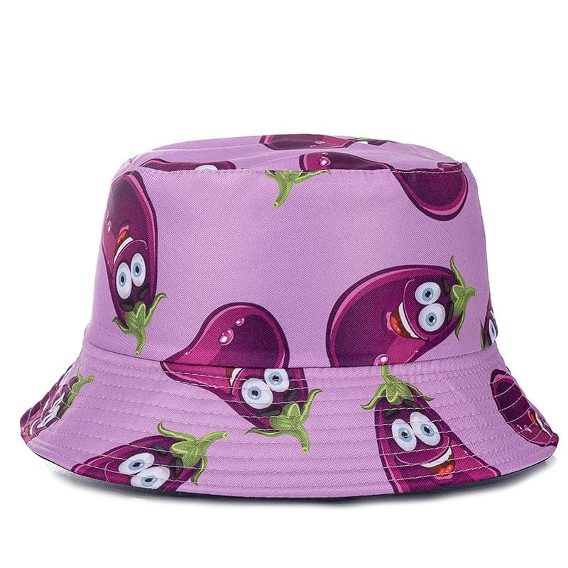 Paarse Aubergine Bucket Hat