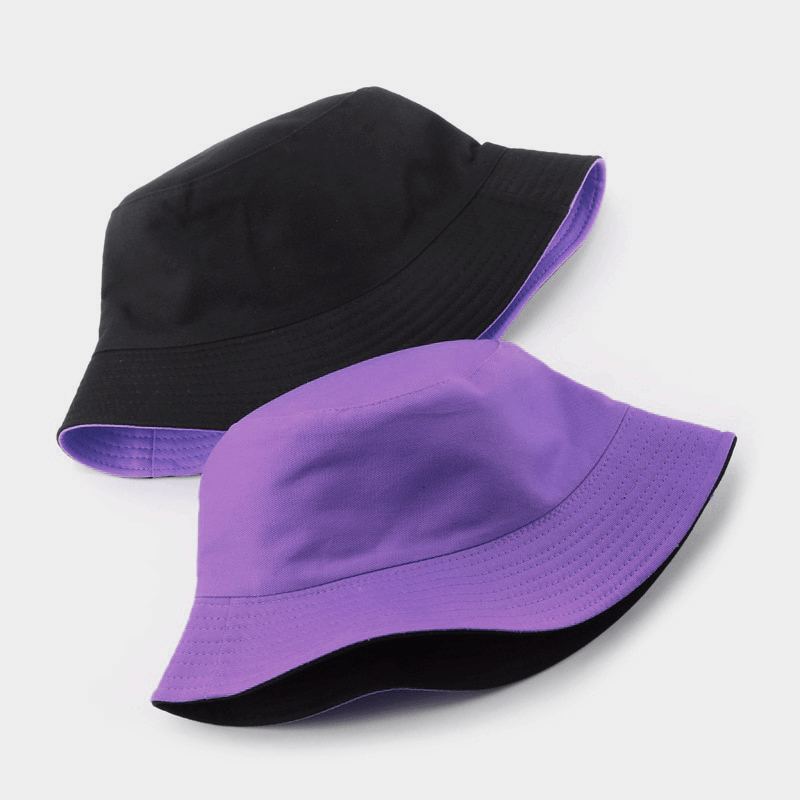 Paarse Reversible Bucket Hat