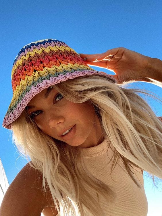 Regenboog Crochet Bucket Hat