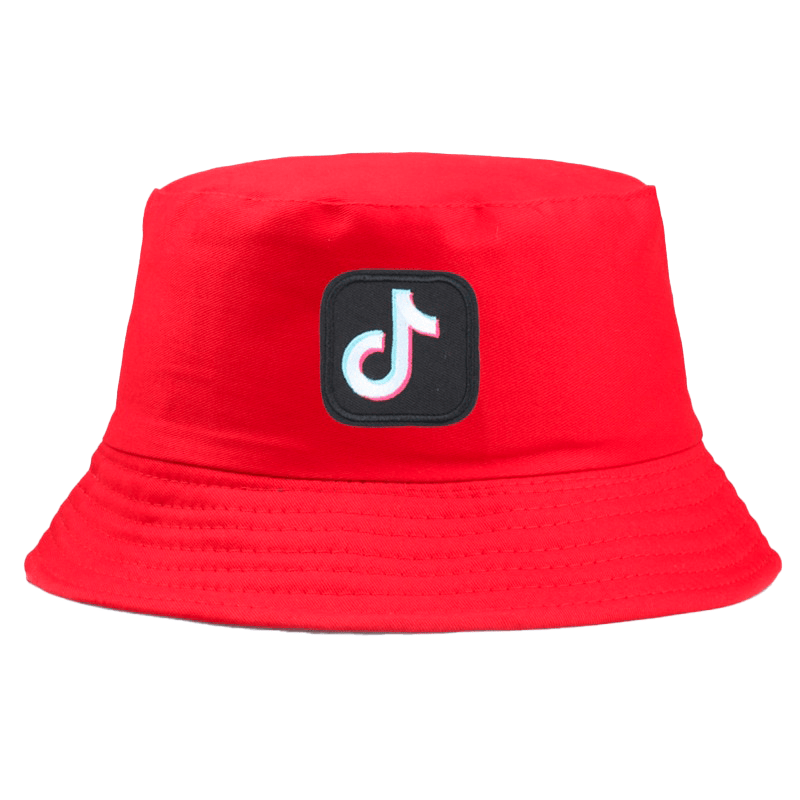 Rode Bucket Hat met TikTok-Logo