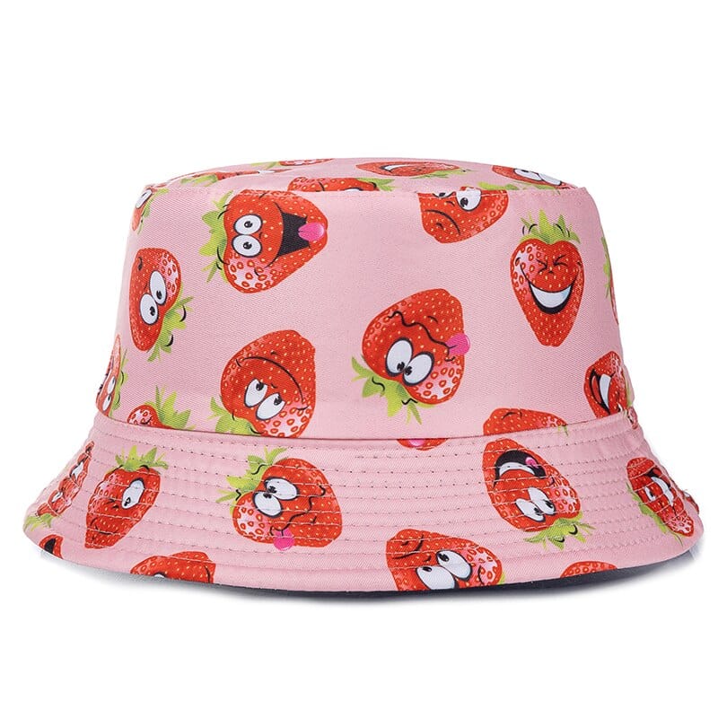 Roze Aardbei Bucket Hat