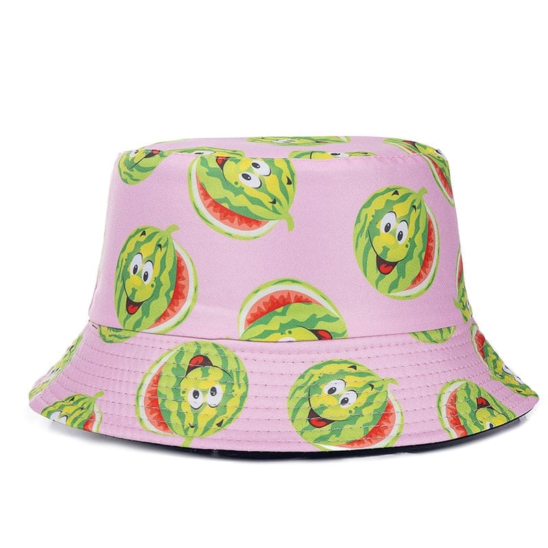 Roze Bucket Hat met Watermeloenprint