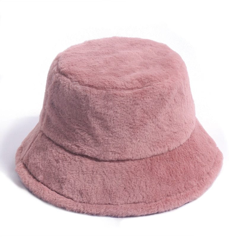 Roze Fluffy Bucket Hat