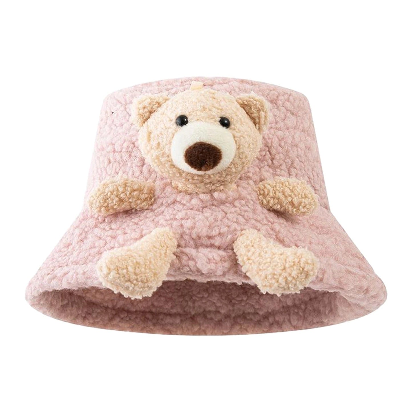 Roze Teddy Bucket Hat met Teddybeer