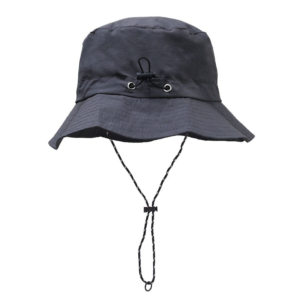 Waterproof Donkergrijze Bucket Hat met Touwtje