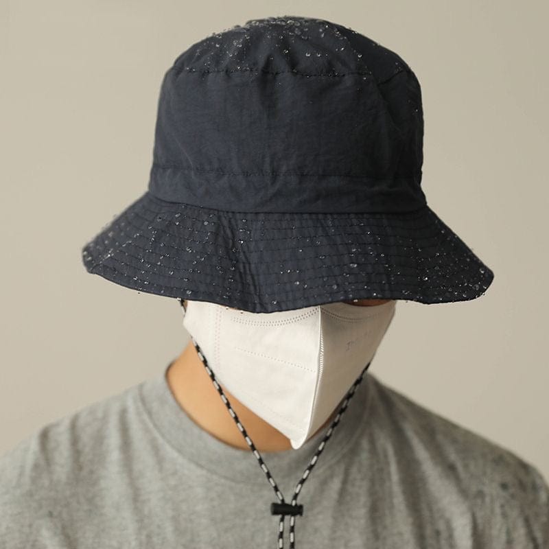 Waterproof Donkergrijze Bucket Hat met Touwtje