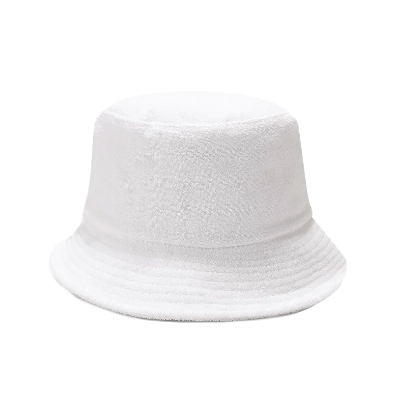 Witte Badstof Bucket Hat