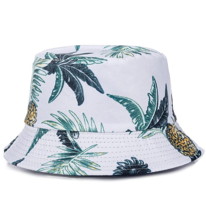 Witte Bucket Hat met Ananasboomprint